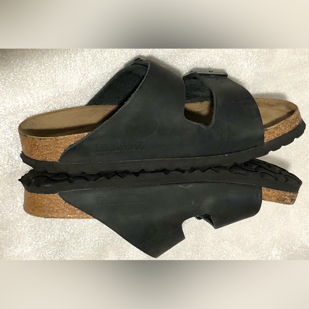 Birkenstock Arizona Dark Sandals with Silver Buckles - Picture 3 of 10
